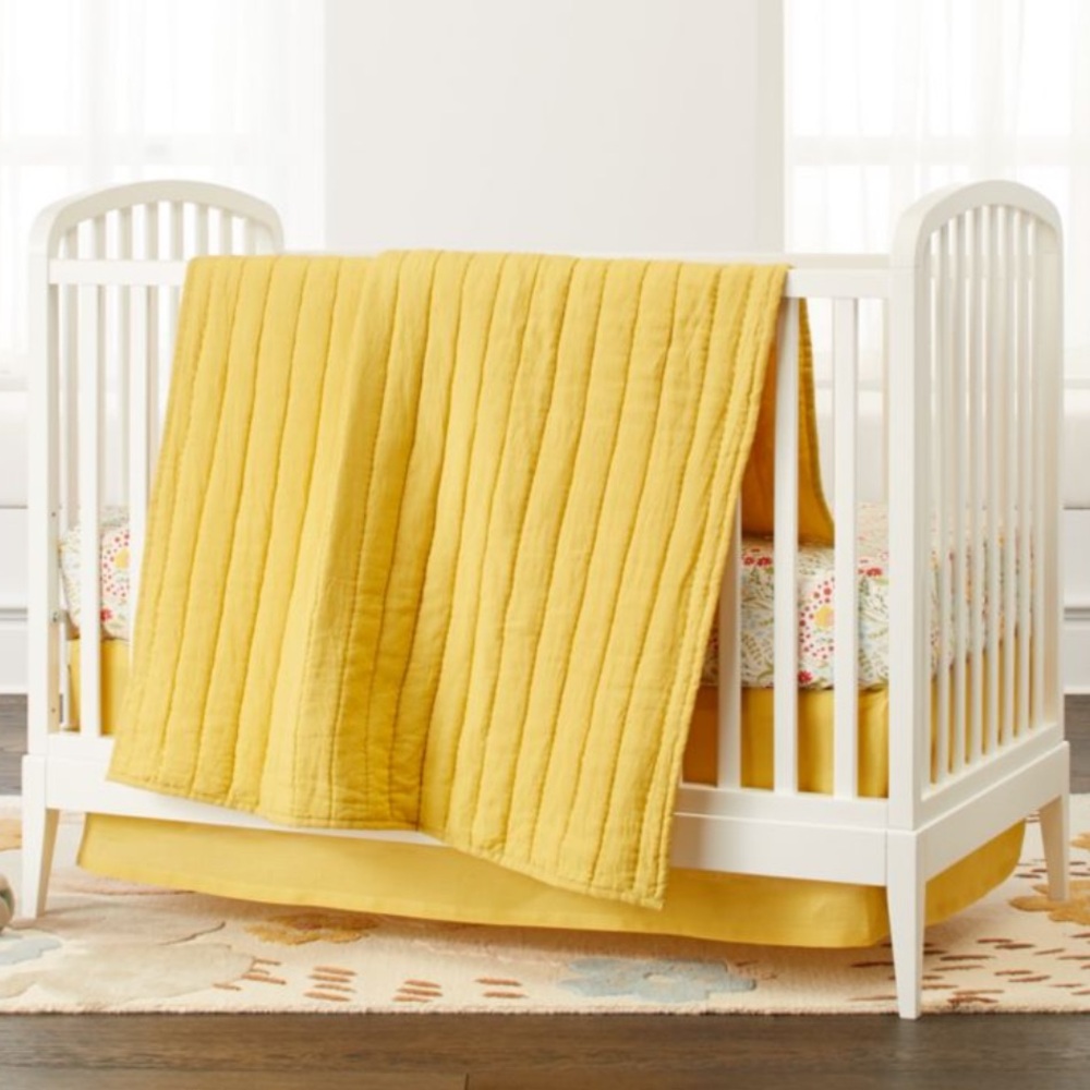 Crate and kids linen crib skirt